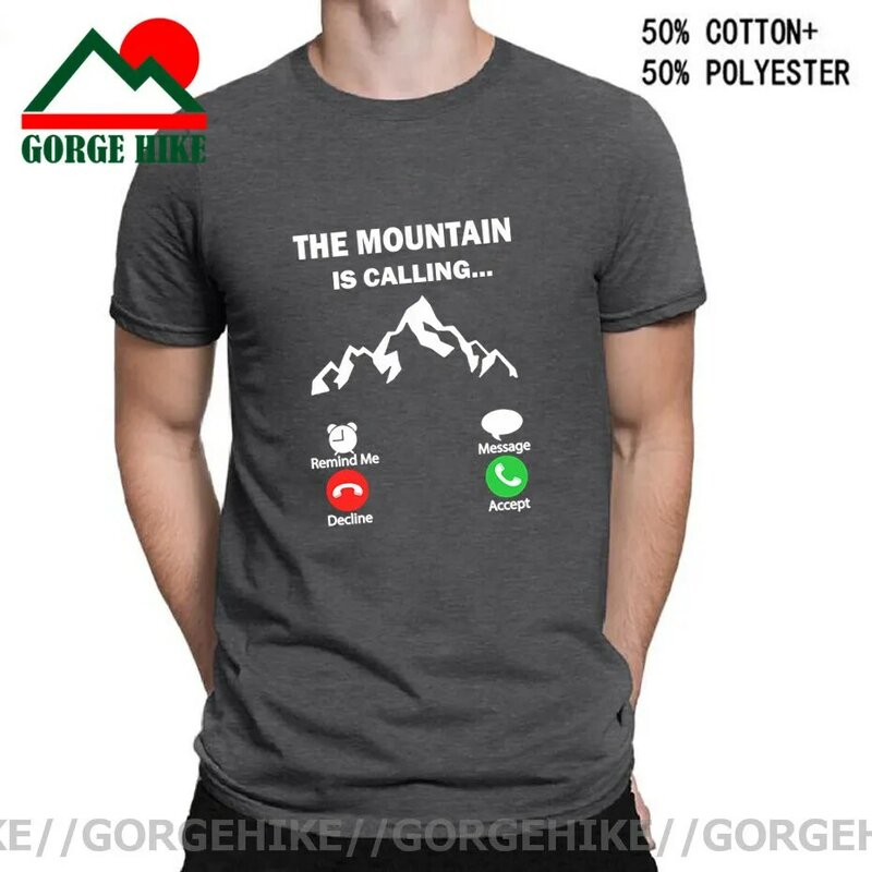 Kaus Pendaki Gunung Memanggil Kaus Pria Lengan Pendek Fashion Musim Panas T-Shirt Mendaki MTB Lucu Pria Kaus Pendaki Gunung