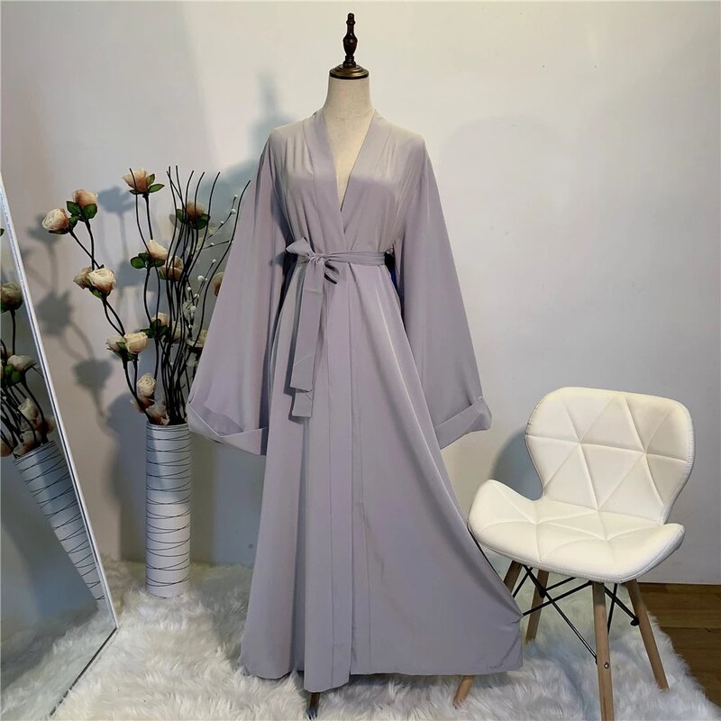 Robe musulmane Simple lisse et soyeuse, longue, élégante, couleur pure, vêtements modeste pour femmes, offre spéciale