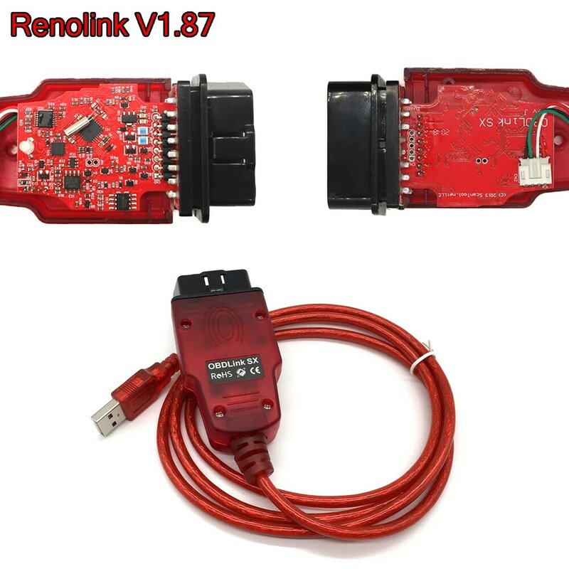Renault renolink v1.87用ecuプログラマー,ダッシュボードコーディング,ecuリセット機能,uchマッチング