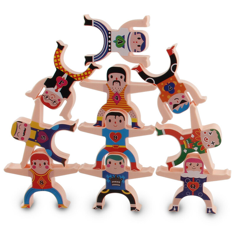 8/16 sztuk Multiplayer Cartoon Hercules Building Blocks interaktywna zabawka dla rodziców i dzieci układanie wysokiej równowagi gry plastikowe bloki