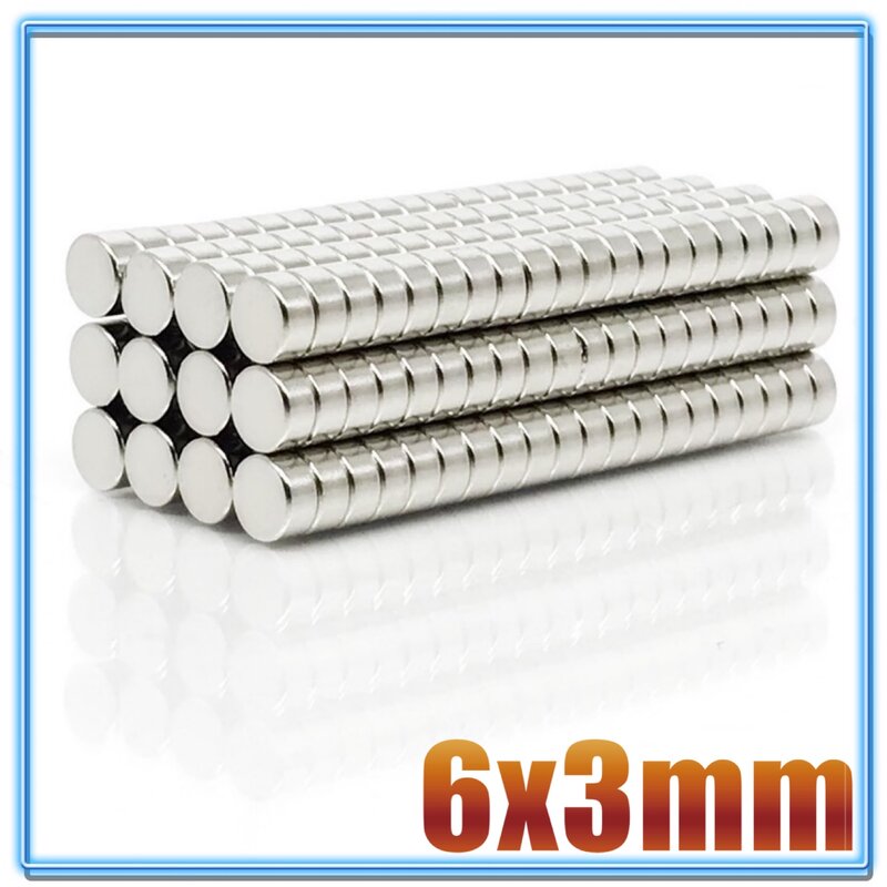 20 ~ 1000Pcs N35 Magnete Rotondo 6x1 6x2 6x3 6x4 6x10 6x20 6x1.5 Al Neodimio Magnete Permanente Al Neodimio Super Forte Potente Magneti 6*20
