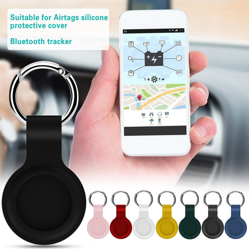 New Protective Cover for Aircovered AirTag Case Silicone Protector Bumper Case Compatible with Apple AirTags Tracker Buckle