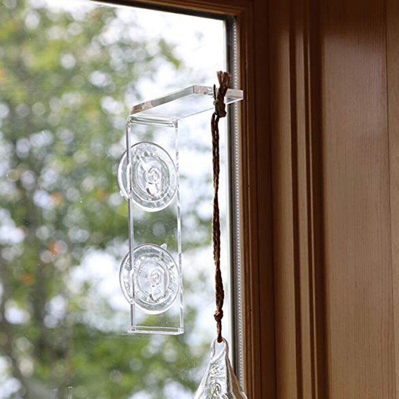 Suction Cup Window Frame Convenient Window Frame for Hanging Plants,for Bird Feeders,Decorations and Wind Chimes 2Pcs