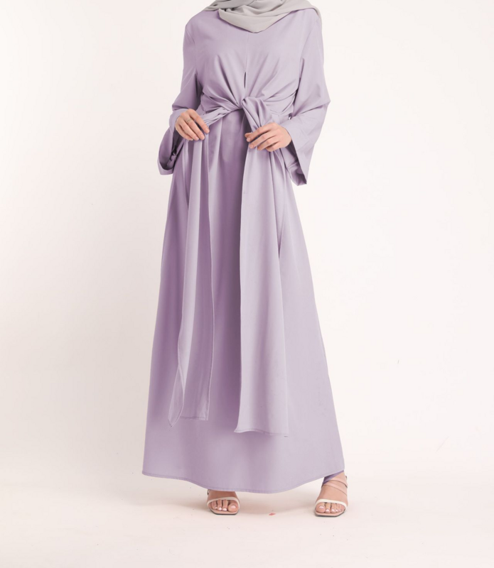 Vestido de caftán islámico para mujer musulmana, Túnica de vendaje, Parte delantera abierta, Eid, árabe, Dubái