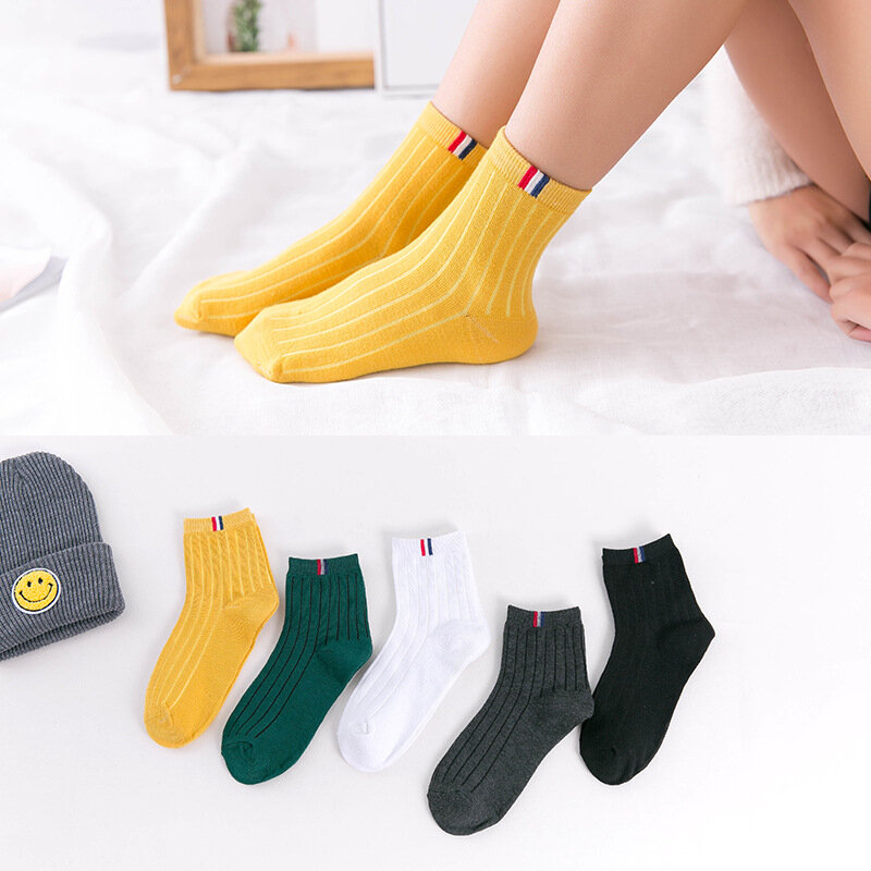 Женские милые носки смешные носки Харадзюку разных цветов, женские дизайнерские школьные студентки, модные женские носки в Корейском стиле