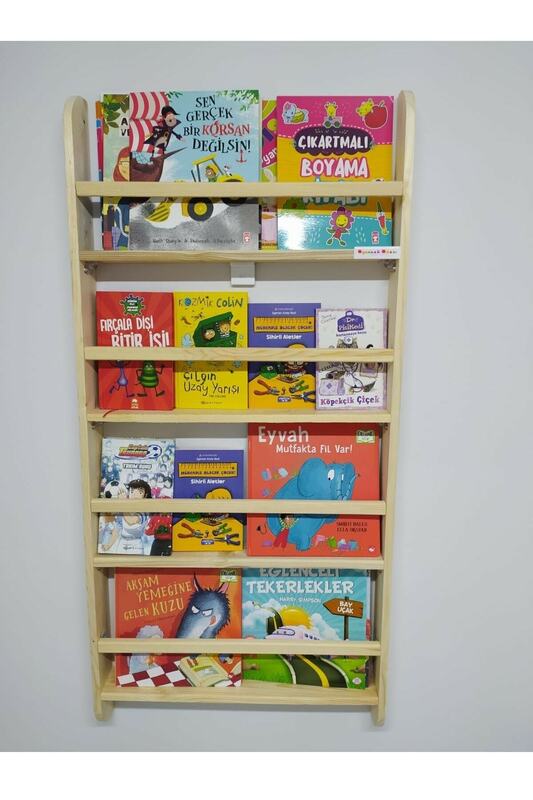 Обучающий книжный шкаф, деревянный настенный книжный шкаф с 4 полками, полка для журналов для взрослых и детей, шкаф, высококачественный и де...