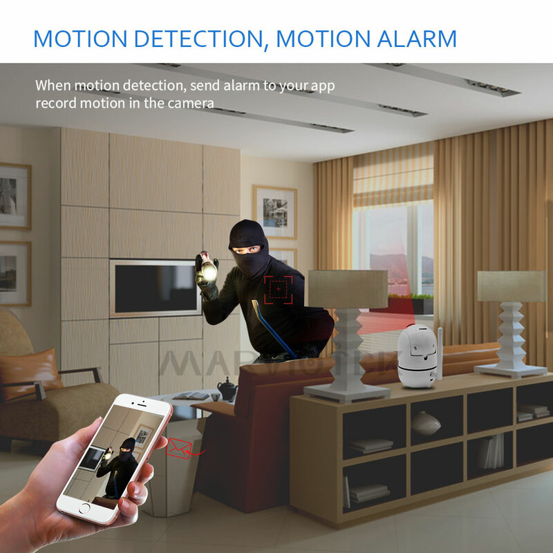 Minicámara de vigilancia con Wifi para el hogar, Monitor de bebé inteligente de 720P, alarma de llanto, cámara IP de videovigilancia de seguridad para mascotas 360