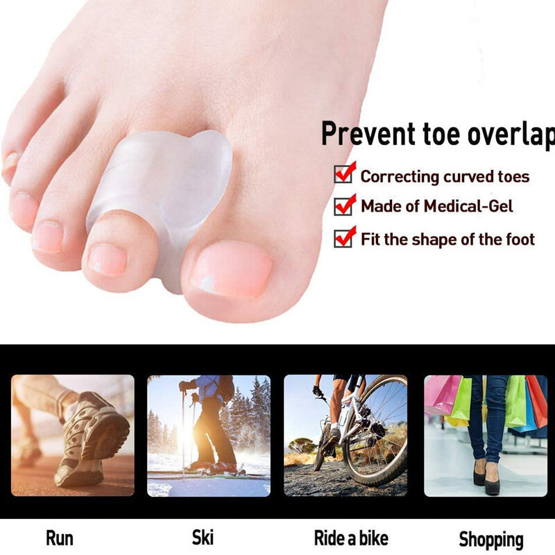1 para Toe silikonowe Bunion straż pielęgnacja stóp ortopedyczne Separator palców stopy s palec u nogi Separator palców stopy korekta wkładka do buta przybory do pielęgnacji