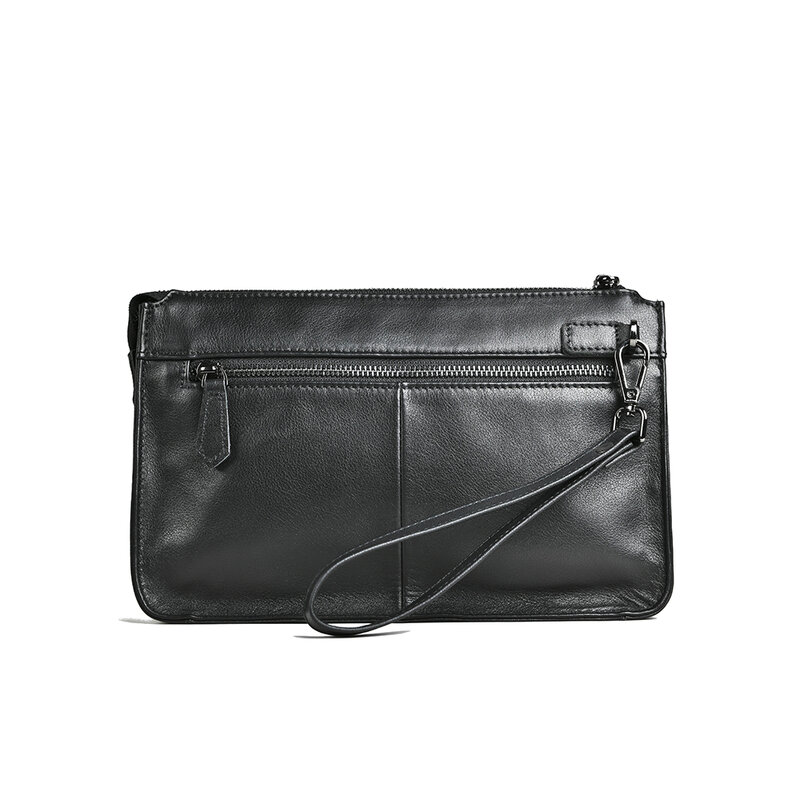 NUPUGOO 비즈니스 남성 클러치 백 정품 가죽 블랙 캐주얼 대용량 지갑 7.9 인치 Ipad 용 고품질 지갑 남자 가방