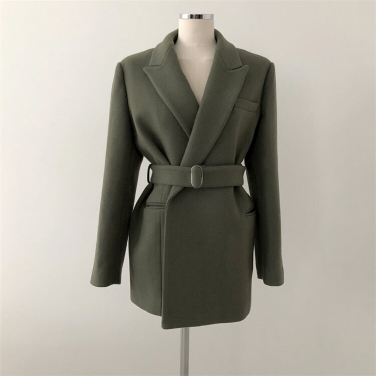 Colorfaith New 2021 inverno primavera donna blazer giacche formali in lana capispalla stringate Office Lady Wild No Quilted top JK1803