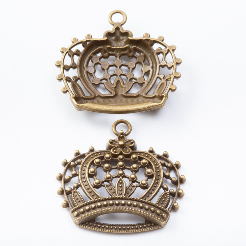 20 peças de coroa retro pingente liga de zinco pingente diy estilo europeu jóias fazendo 7336b