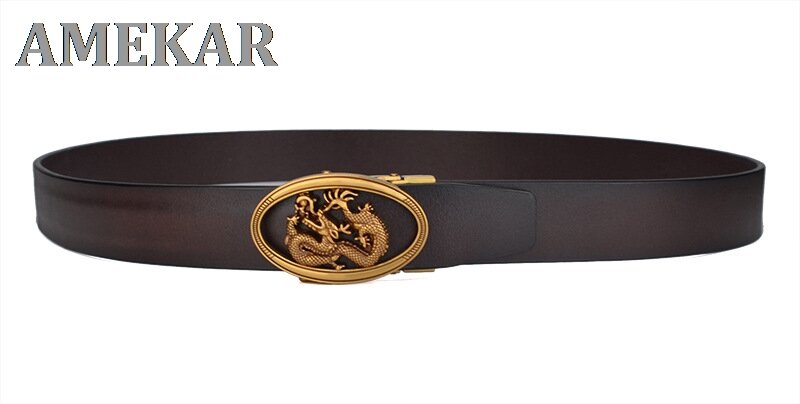 Cinturón de marca famosa para hombre, cinturones de cuero genuino de lujo de alta calidad, Correa masculina con hebilla automática de Metal