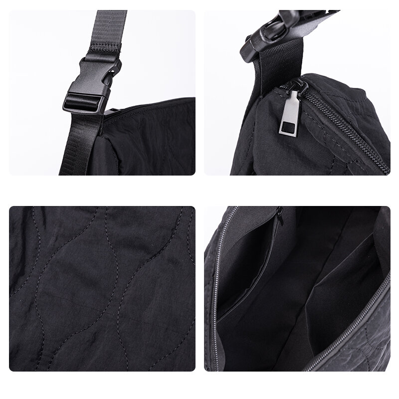 패션 겨울 코 튼 아래로 크로스 바디 베개 가방 여성용 대용량 잎 패턴 숄더 가방 캐주얼 핸드백과 지갑