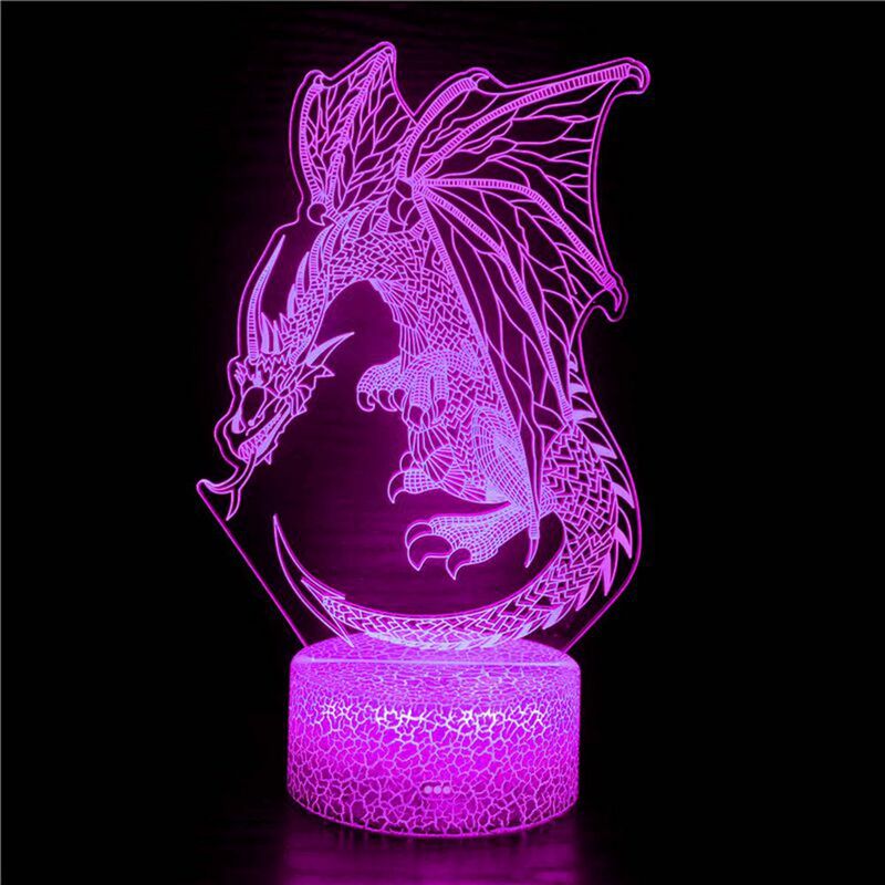 3D Dinosaur LED Night Light For Child Bedroom Decor 16 Changing Colour Touch Remote Control LED Table Desk Lamp Creative Gift 1A