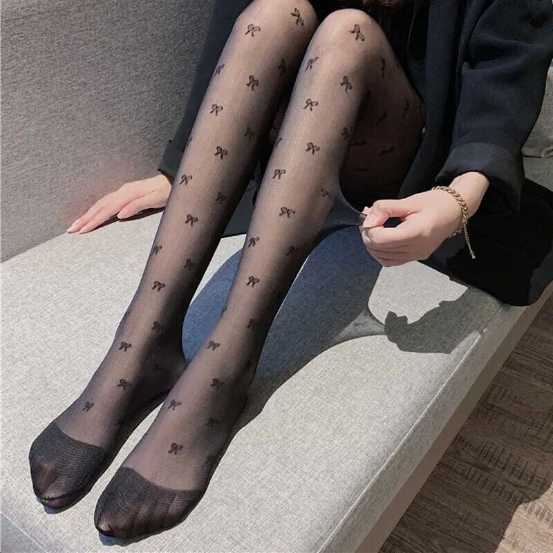Meias de meia-calça femininas, meias elásticas e apertadas, pretas, elásticas e sensuais de renda, 2021