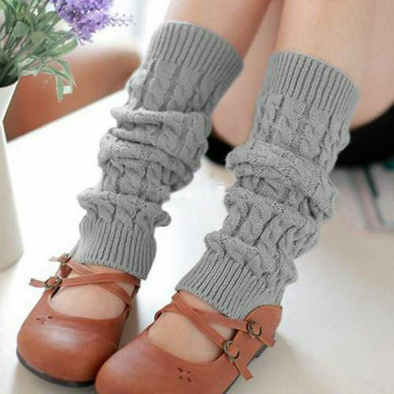 Mulheres perna mais quente meninas joelho quente alta inverno malha crochê legging boot slouch estiramento perna aquecedores