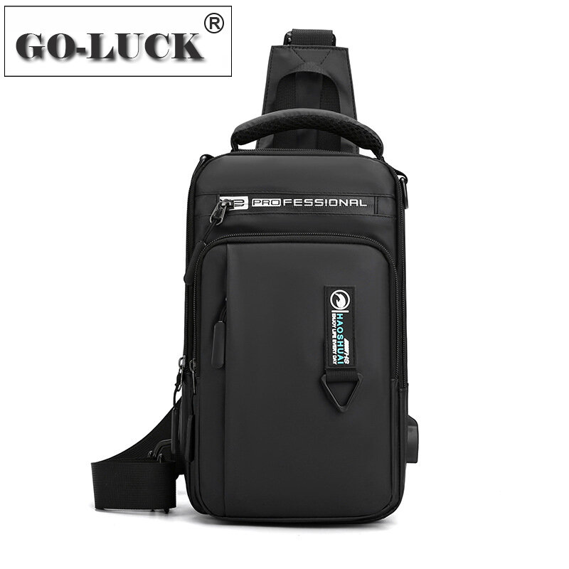 Nowy wypoczynek wielofunkcyjny USB mężczyźni torba z paskiem do noszenia na piersi wodoodporne zewnątrz męskie torby na ramię Crossbody Sport konna plecaki