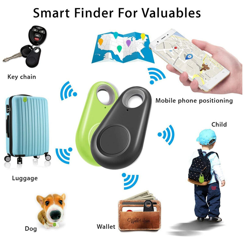 Smart GPS Tracker localizzatore di chiavi localizzatore di sensori di allarme anti-smarrimento Wireless per bambini portafoglio per auto animali domestici cani motociclette bagagli