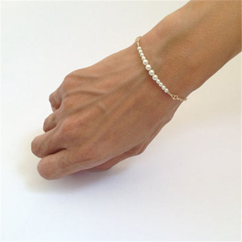 Creative Personality Handmade Beaded Pearl Chain Bracelet for Women