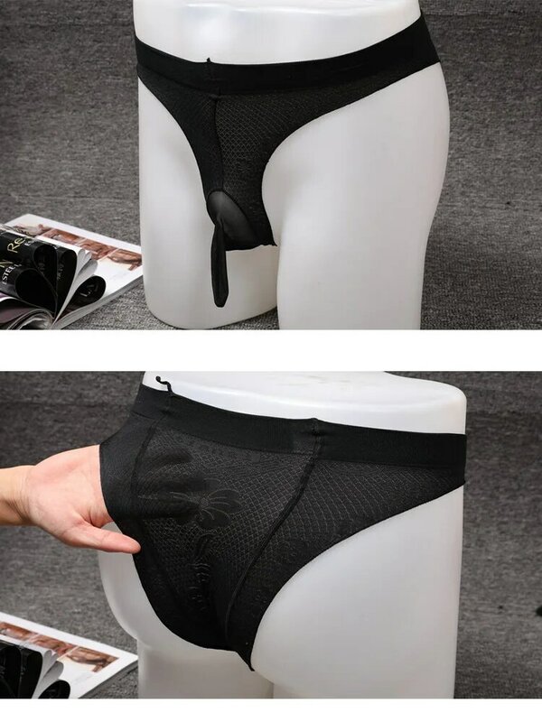 Men's New Hot  Bikini Style  Shaft  Pouch Socks Erect Lingerie Briefs Underwear