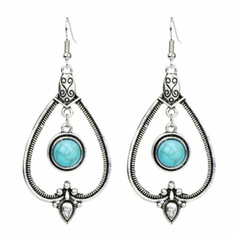 ZLALHAJA orecchini pendenti con ciondolo Vintage orecchini pendenti in pietra blu Boho per donna Piercing 2022 gioielli di tendenza