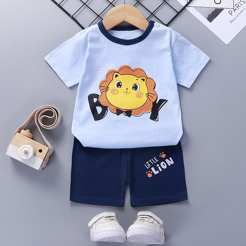 2PCS T-Shirt Shorts Toddler Kids Clothes Sets Fall Clothes for Child Kids Clothing Set Drop Shipping Cotton Summer Unisex