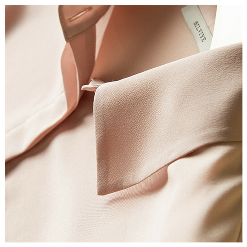 Silviye 2020 frühling silk shirt frauen Lange Hülse Silk frauen einfarbig modische ausländischen stil shirt
