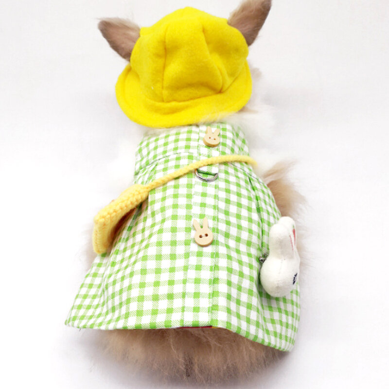 Cute Bunny Vest uprząż zestaw smyczy na zewnątrz królik odzież garnitur ozdobny guzik mały kociak małe zwierzę ubrania zwierząt Walking