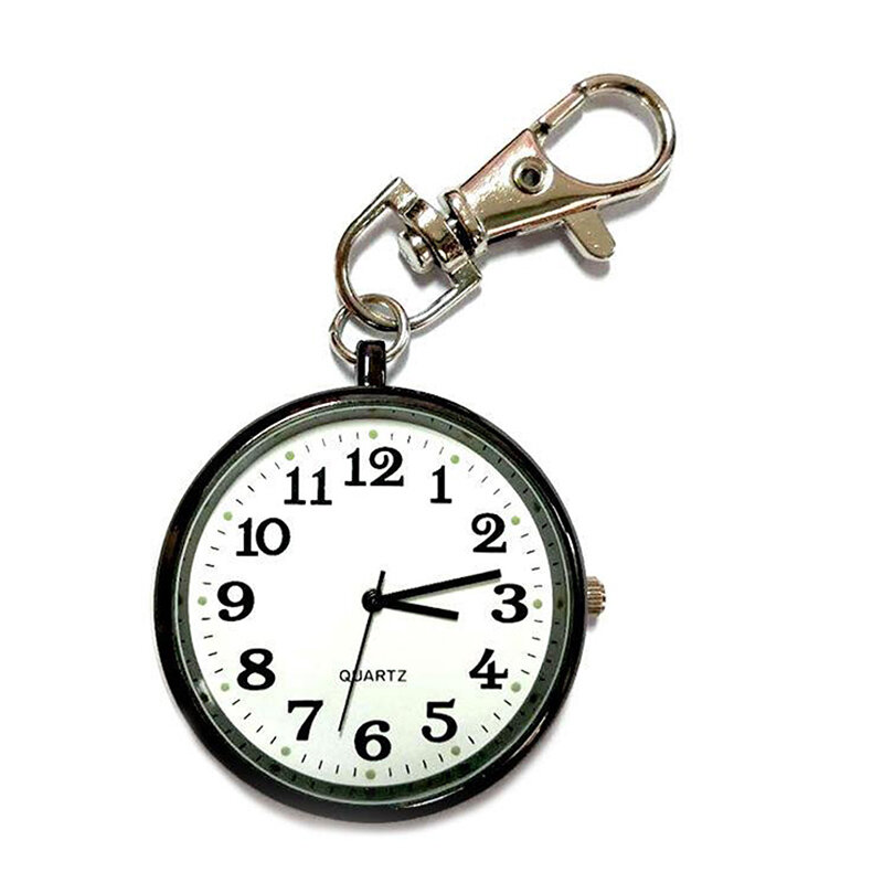 Reloj de bolsillo de cuarzo para hombre y mujer, llaveros con esfera redonda, colgante Simple portátil, tienda NYZ