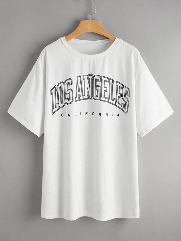 로스 앤젤레스 캘리포니아 회화 여성 Tumblr 패션 귀여운 t-셔츠 여름 캐주얼 반팔 프린트 티