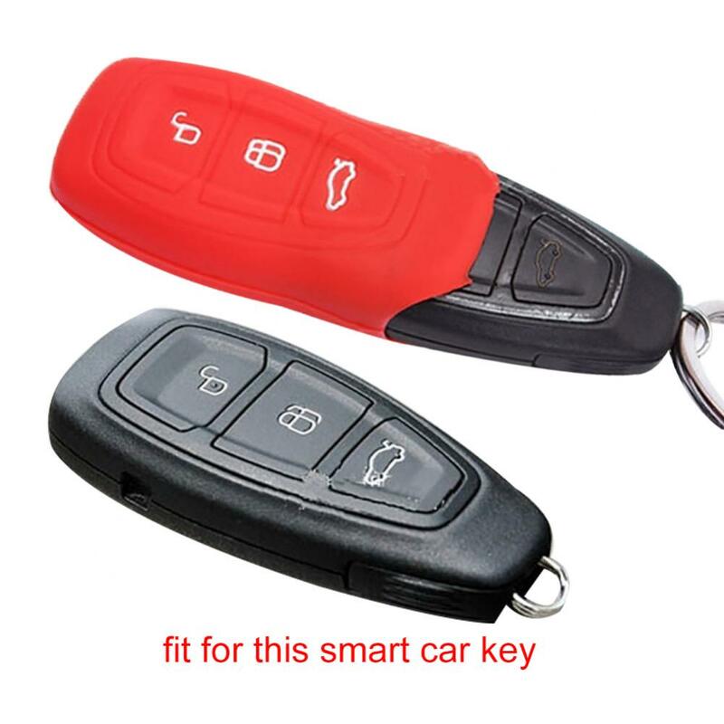 Capa de silicone para chave remota de carro com 3 botões, capa para ford focus mondeo fiesta