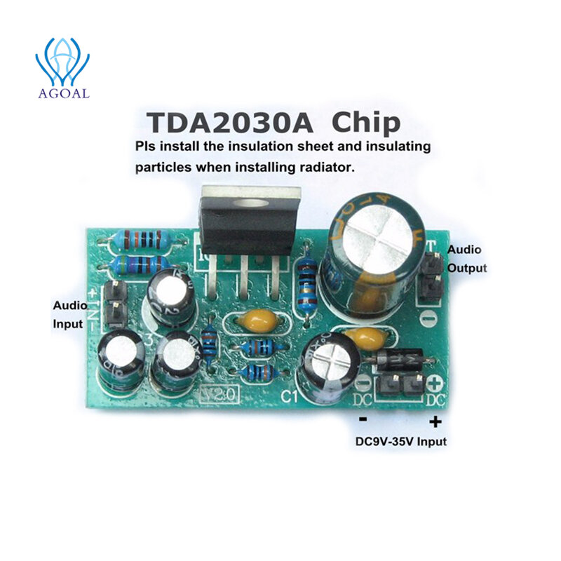 Vkospy TDA2030 TDA2030A Potenza Audio di amplificazione del modulo 18W Mono Voce Suona Bordo dellamplificatore di modulo 6-12V 