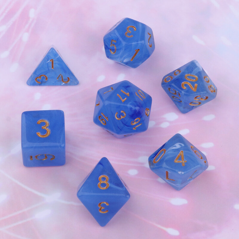 7 Buah/Set Permainan Dadu Nebula Polihedral Akrilik D4 D6 D8 D20 D & D TRPG Meja Peran Permainan Hiburan Pesta Permainan Keluarga