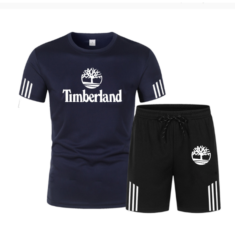 Tracksuit T Shirts+shorts Suit Men 2 Pieces Sets 2021 Summer Print Sportswears Beach Wear Men's Tees Short Pants Suit men's set