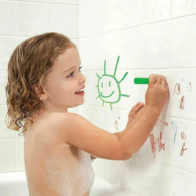 6Pcs ล้างทำความสะอาดได้ Crayon เด็กทารกเวลาอาบน้ำสีวาดปากกาของเล่นสำหรับแต่งหน้าฮาโลวีน