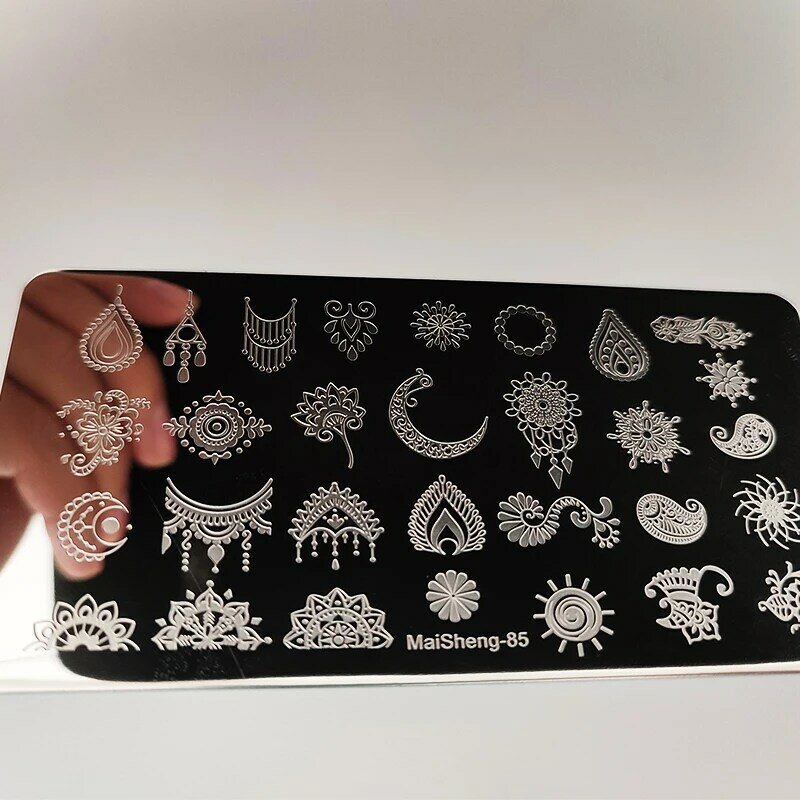 36 wzorów paznokci tłoczenia płyty kwiaty liście Cartoon marmuru w geometryczne wzory, w paski nadruk szablony dla Manicure dekoracje