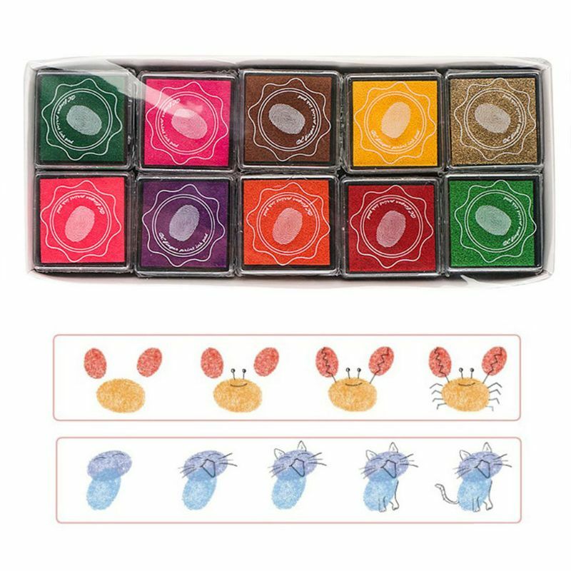 20 Colors Ink Pad DIY Scrapbooking Album Finger Painting Inkpad Stamps Sealing 