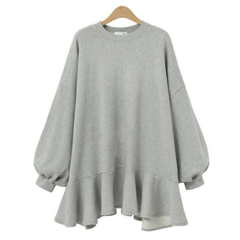 Large dress women spring and autumn loose casual lantern Long Sleeve Sweater dress bottom skirt clothes