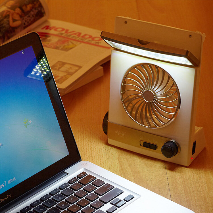 แบบพกพา Mini Mini Cooling Fan Air Cooler Blower พลังงานแสงอาทิตย์โคมไฟ LED Camping Light,แบบพกพา,ทนทาน,ultra-Long Life แบตเตอรี่