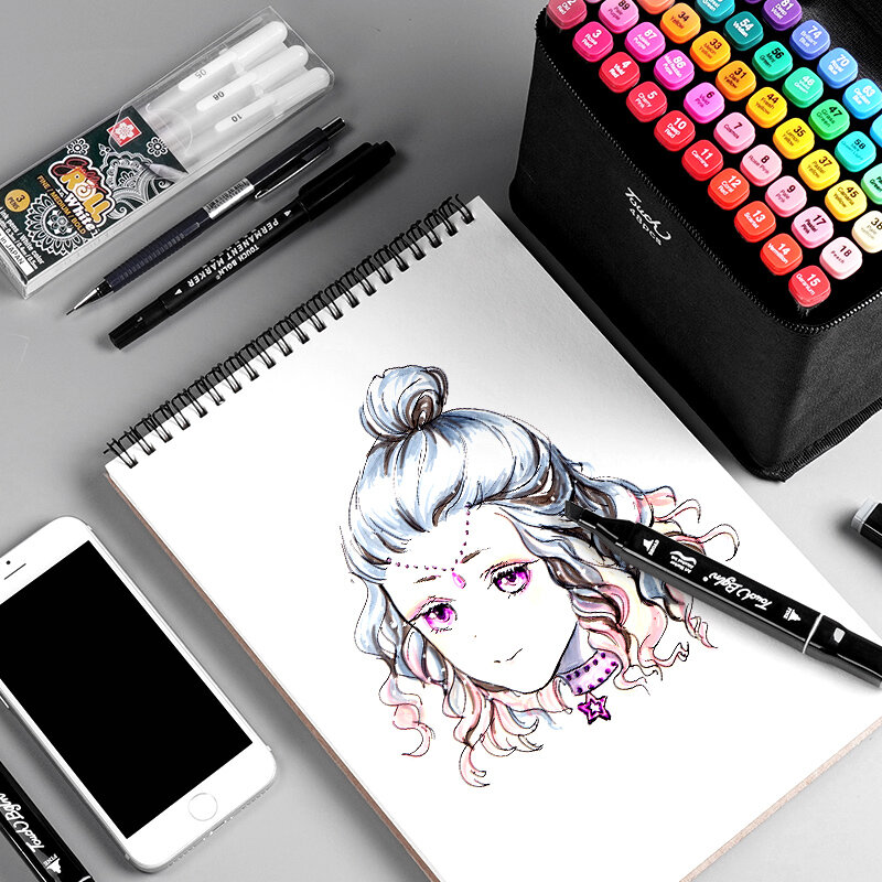 Cảm Ứng Bgln 12 Màu Cơ Bản Bút Bút Kép Đứng Đầu Nghệ Sĩ Phác Thảo Dầu Rượu Dựa Đánh Dấu Cho Manga Nghệ Thuật Tiếp Liệu Trường