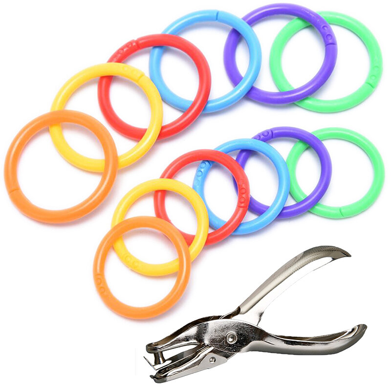 1000PCS 28mm Multi-Color Plastic Loose-Leaf Ring Flexible Notebook Binder Rings for DIY Keychain Scrapbook Book Accessories