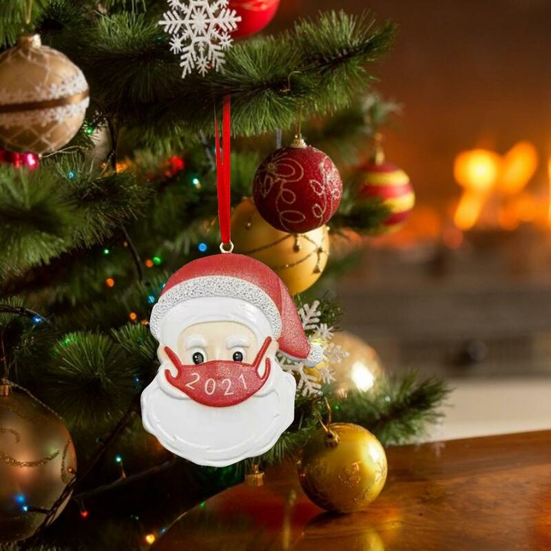 Dekorasi Pohon Natal Santa Klaus dengan Topeng Dekorasi Natal Pribadi Hiasan Pohon Natal Gantung Liontin untuk Rumah