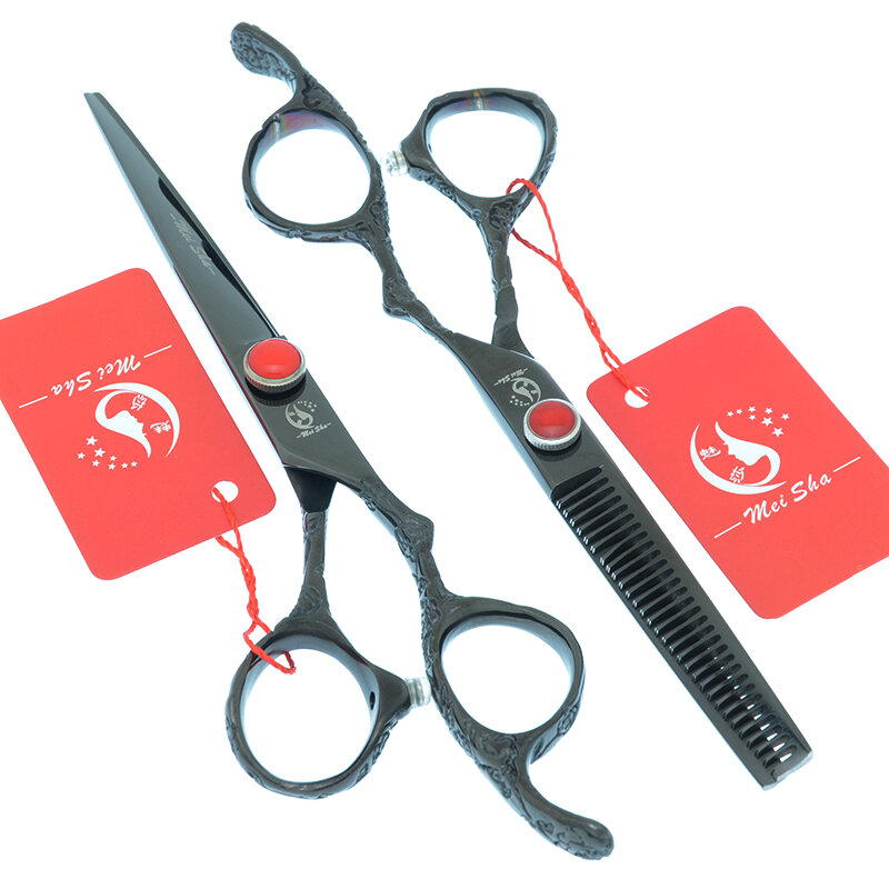 Meisha-tesouras de cabeleireiro profissional, conjunto de 6 polegadas para barbeiro, tesouras para corte de cabelo, lâminas a0116a