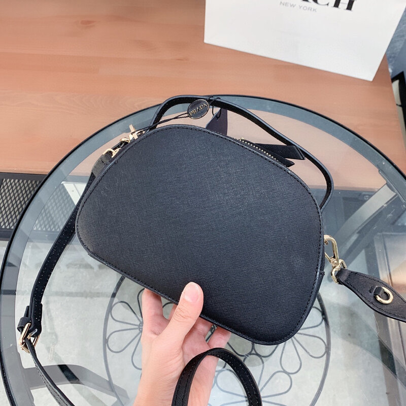 VIP SasaHiboom Palm Leather Saddle Bag For Lady Moon Shape Design Luxury Women's Bag Crossbody Shoulder