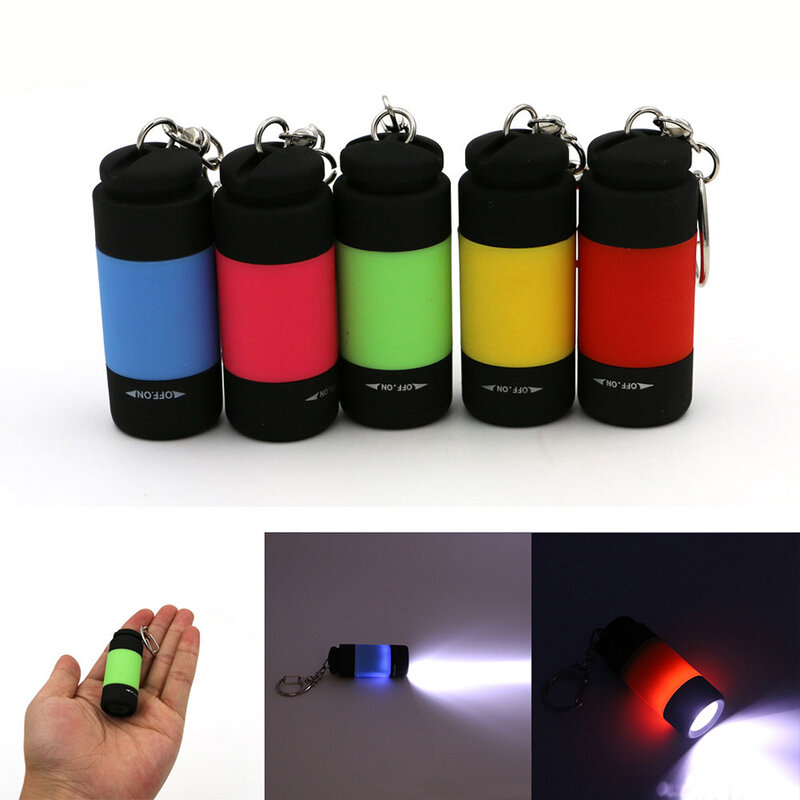 Minilinterna LED con batería integrada, linterna portátil para exteriores, recargable por USB, para acampar
