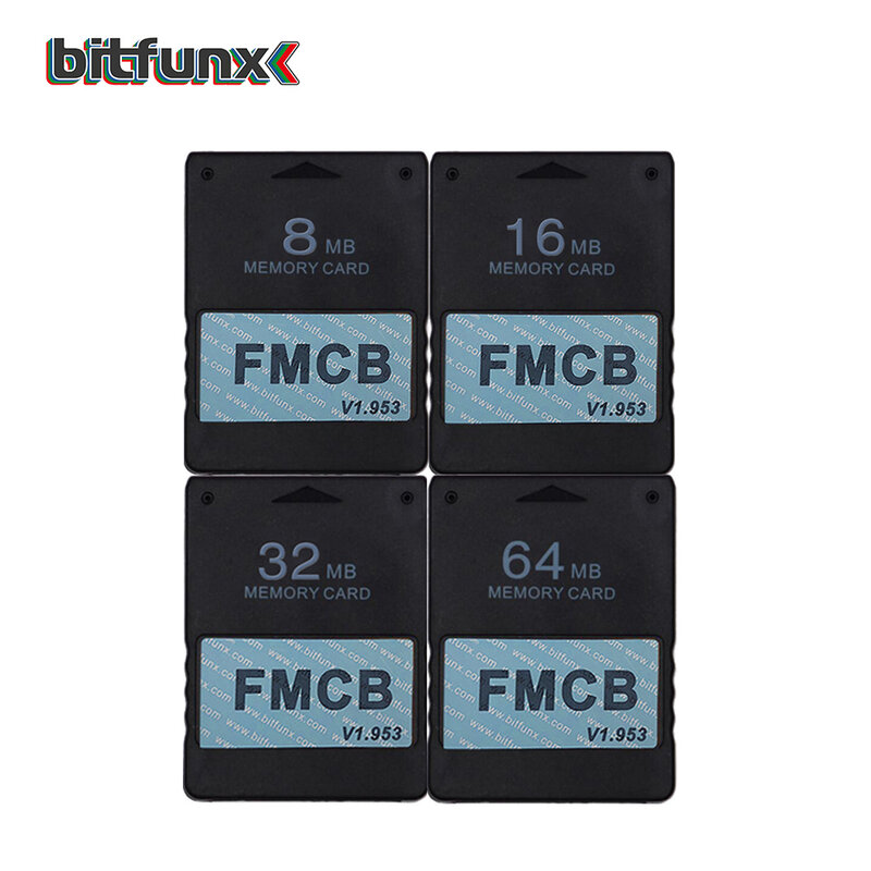 Bitfunx-tarjeta de memoria FMCB Free McBoot v1.953 para Sony PS2 Playstation 2, 8MB/16MB/32MB/64MB, OPL MC Boot