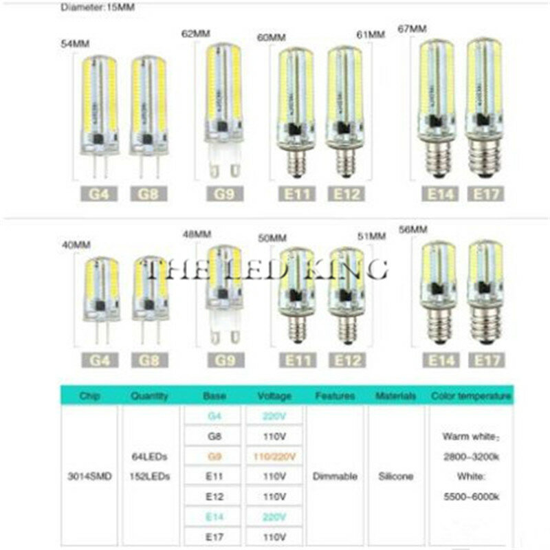 最高品質G4 G9 led電球ランプSMD3014 DC12V ac 220v 3ワット5ワット9ワット12ワット15ワット調光対応ledリヒトdimmbar kronleuchter lichter erset