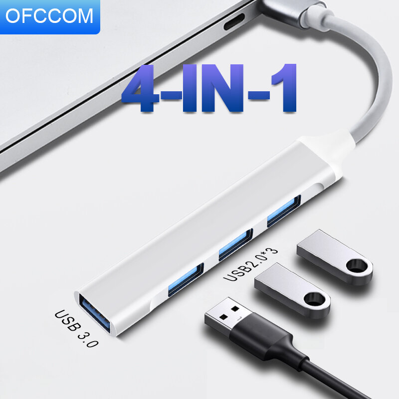 USB C-концентратор 3,0 Type C 3,1, 4 порта, мультиразветвитель, адаптер OTG для Lenovo, Xiaomi, Macbook Pro, аксессуары для компьютера и ноутбука