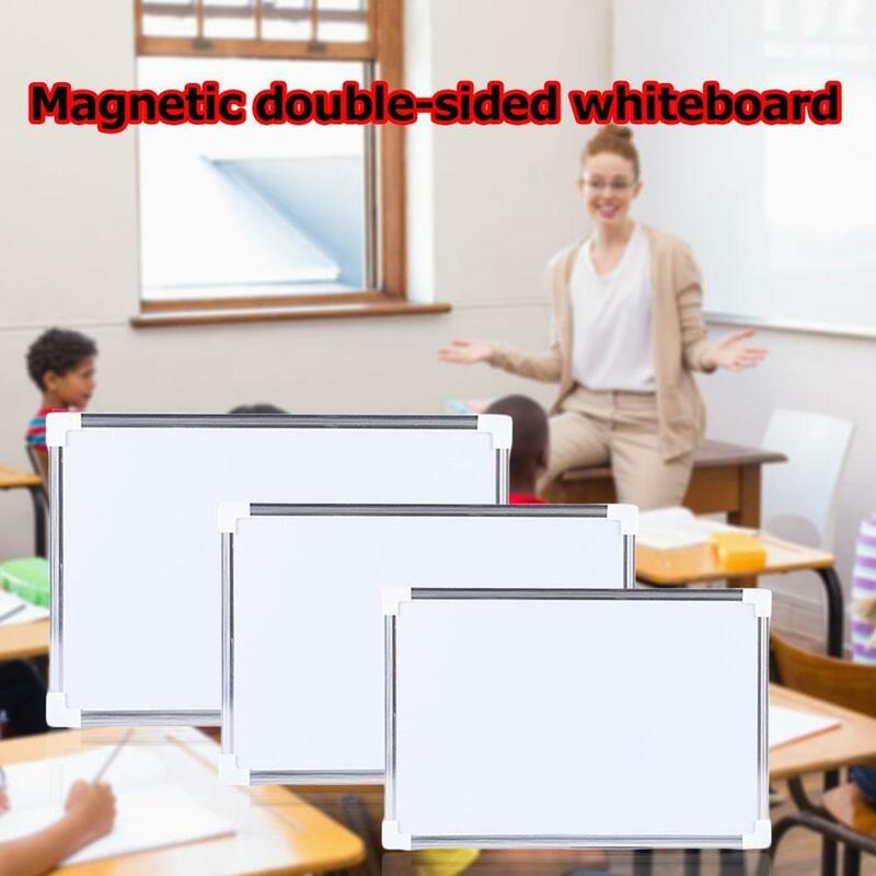 Double Side Magnetische Whiteboard Kantoor School Droge Wissen Schrijfbord Pen Magneten Knoppen