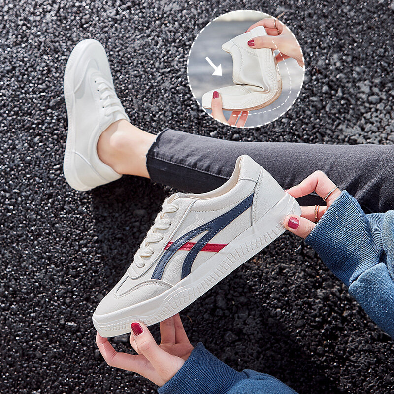 Женские кроссовки на плоской подошве ZHR, белые мягкие теннисные кроссовки на шнуровке, удобная повседневная прогулочная обувь, 2021